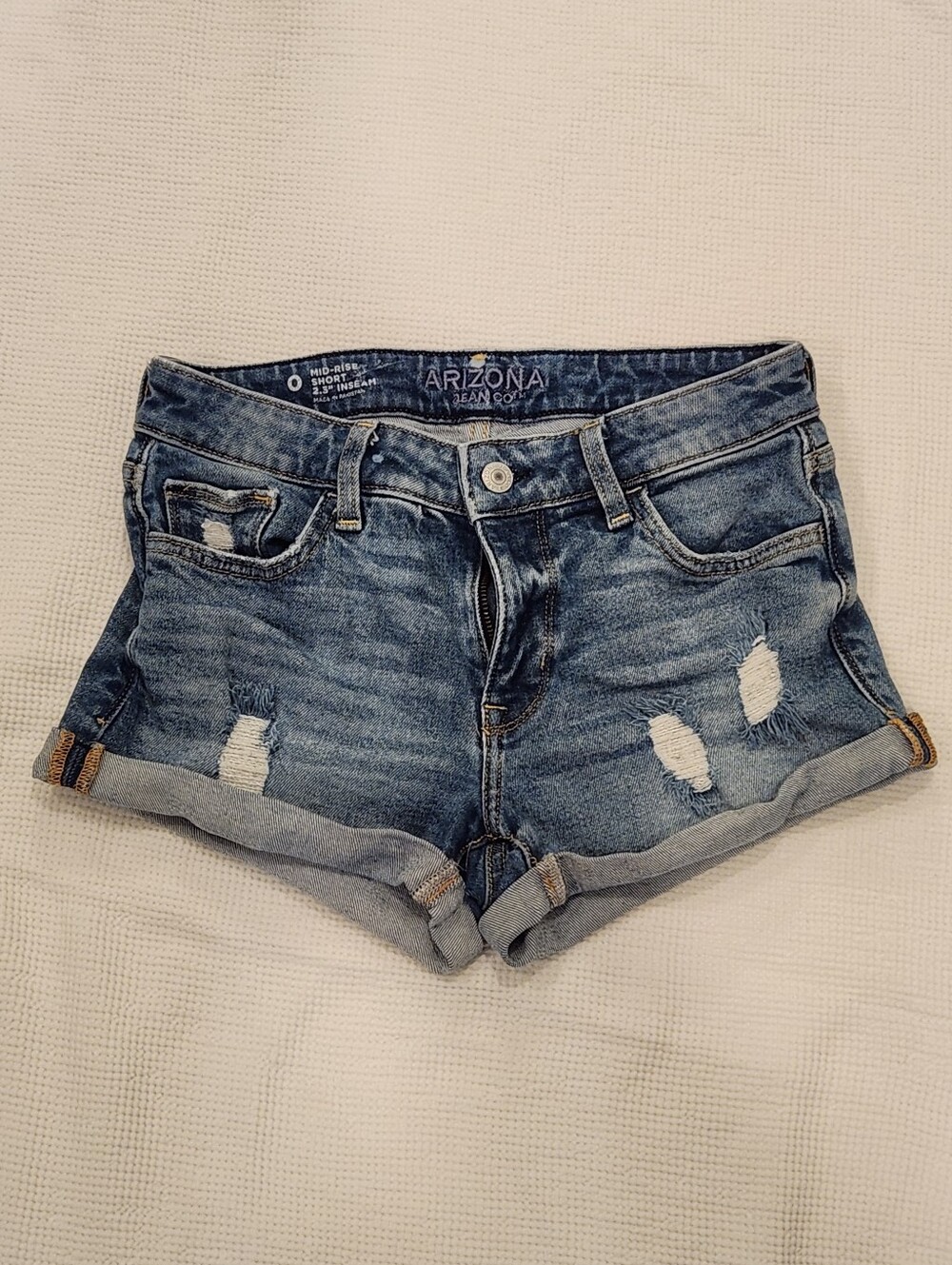 Arizona Distressed Denim Shorts | Women's | Mid-Rise Size 0